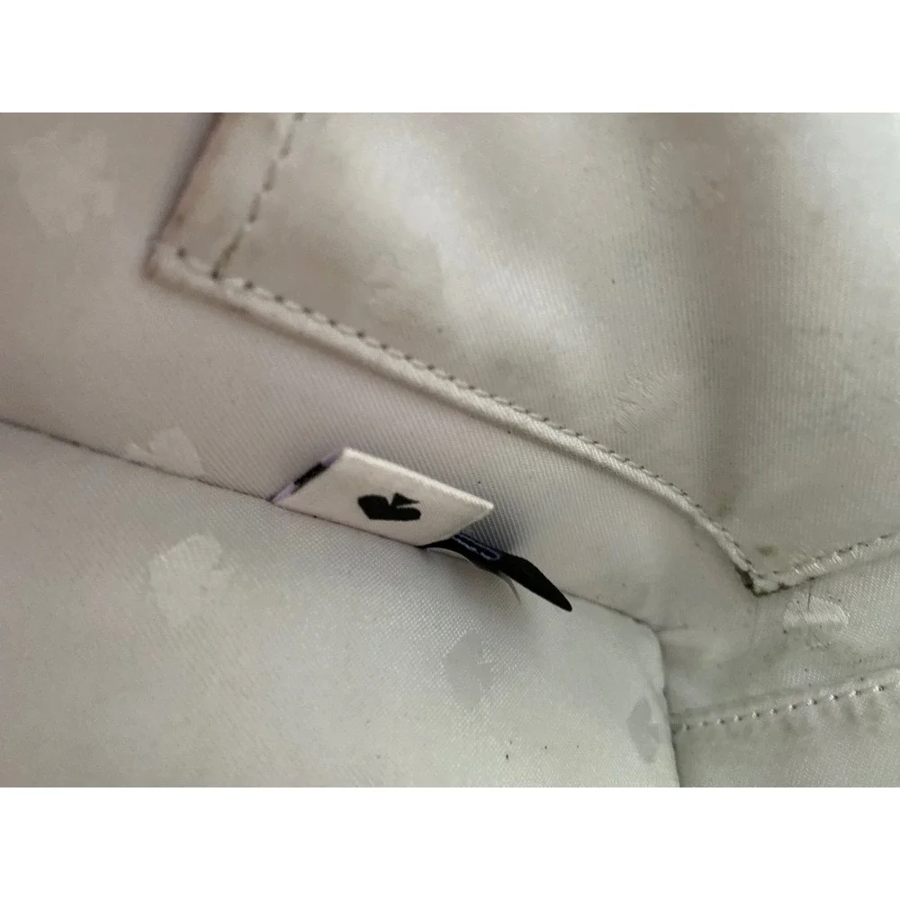 Kate Spade Carson Flap Bag Colorblock Convertible Crossbody Gray White Leather